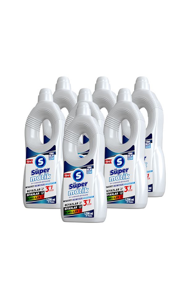 3'ü 1 Arada Sıvı Çamaşır Deterjanı 7 Adet 1200 ml - 1