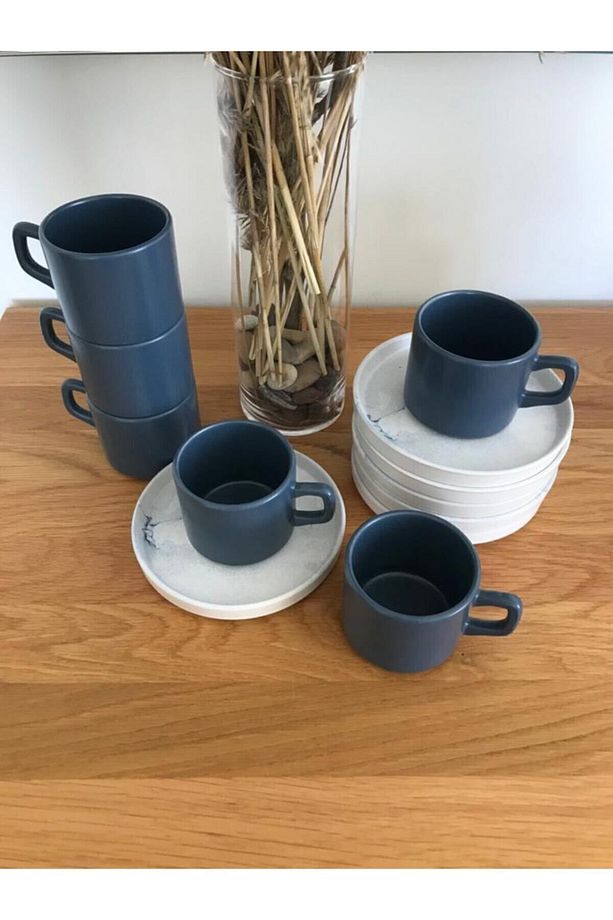 6 Kişilik Stackable Fincan Takımı 12 Parça - 1