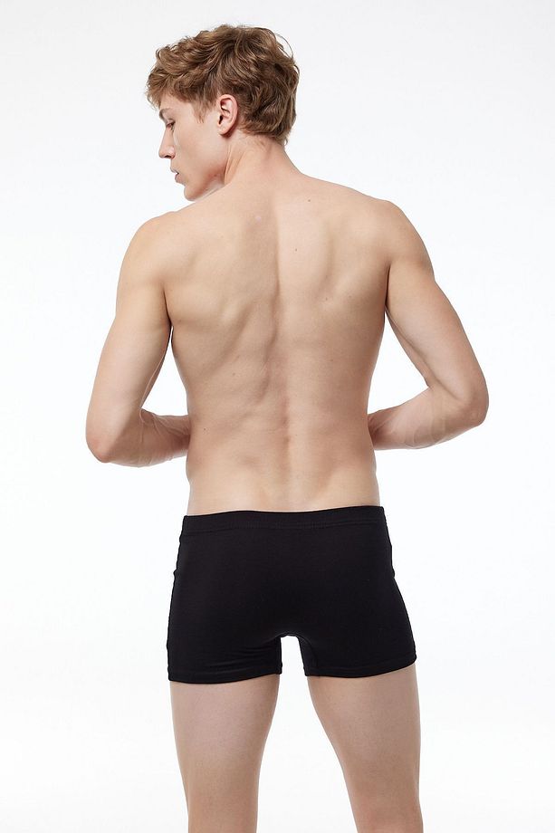 Erkek Siyah 2 Li Pamuk Elastan Boxer 074 - 4