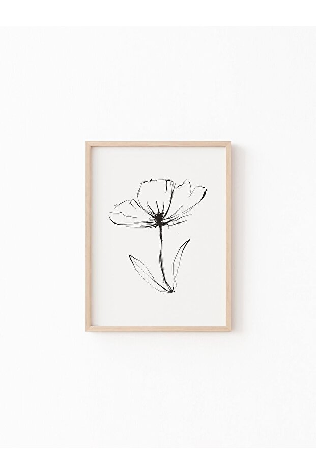 Flower Drawing - Wooden Patterned Frame