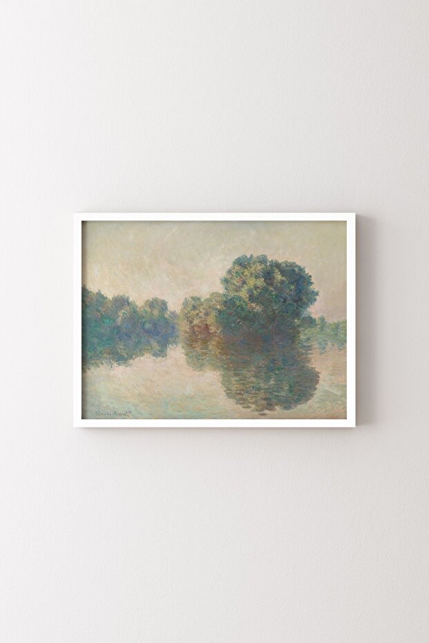 The Seine in Giveny - White Frame