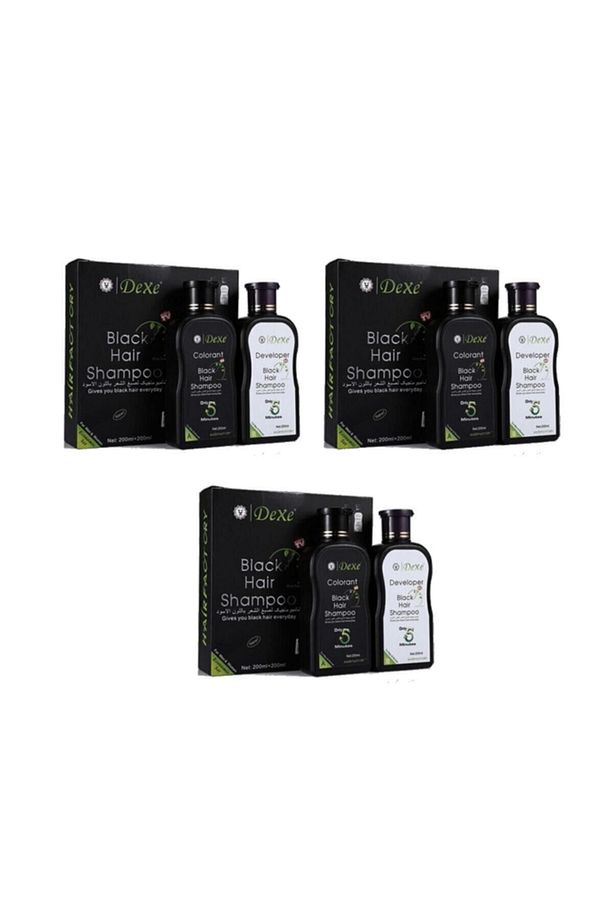 Siyah Saç Boyası Şampuanı 200 + 200 ml ' 3'lü Set - 1