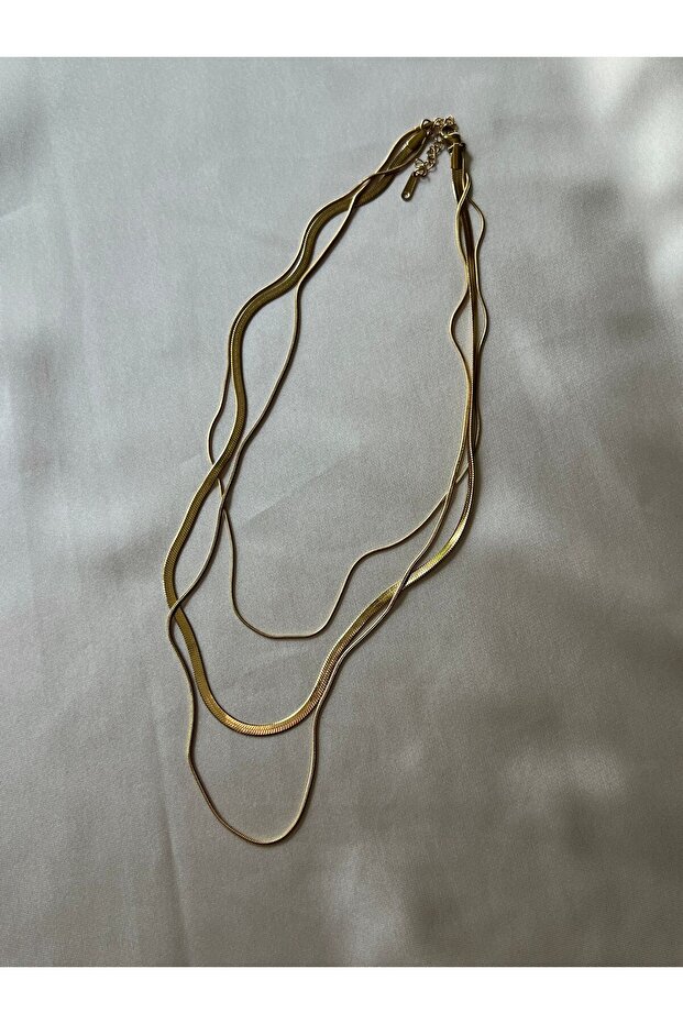 Triplet Italian Chain Stainless Steel Çelik Kolye