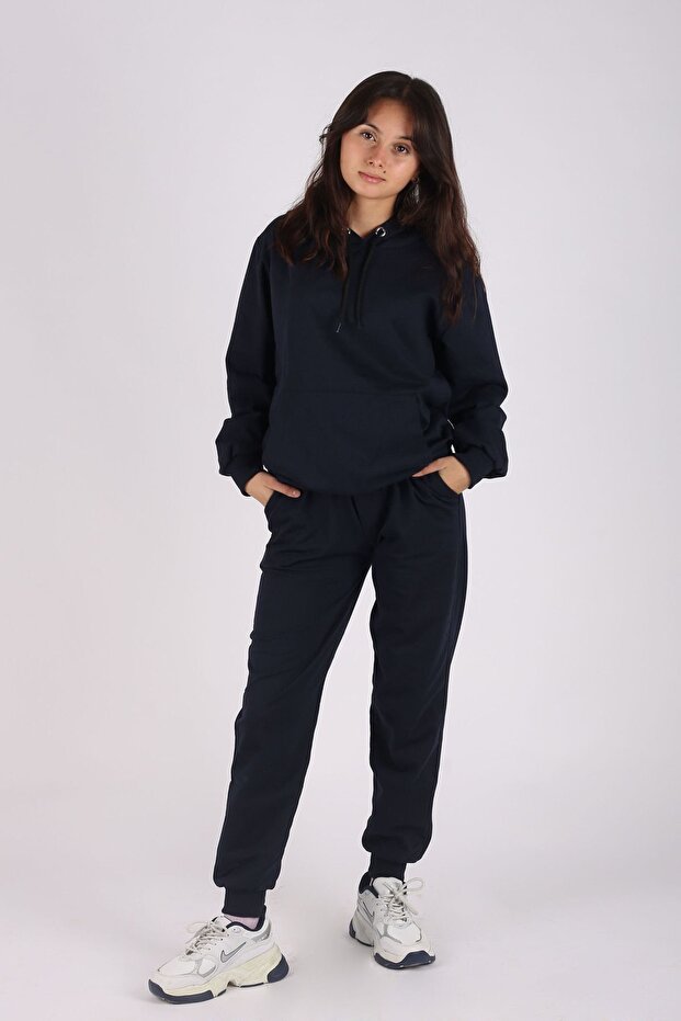 Kangaroo Pocket Hooded Girl's Tracksuit Set