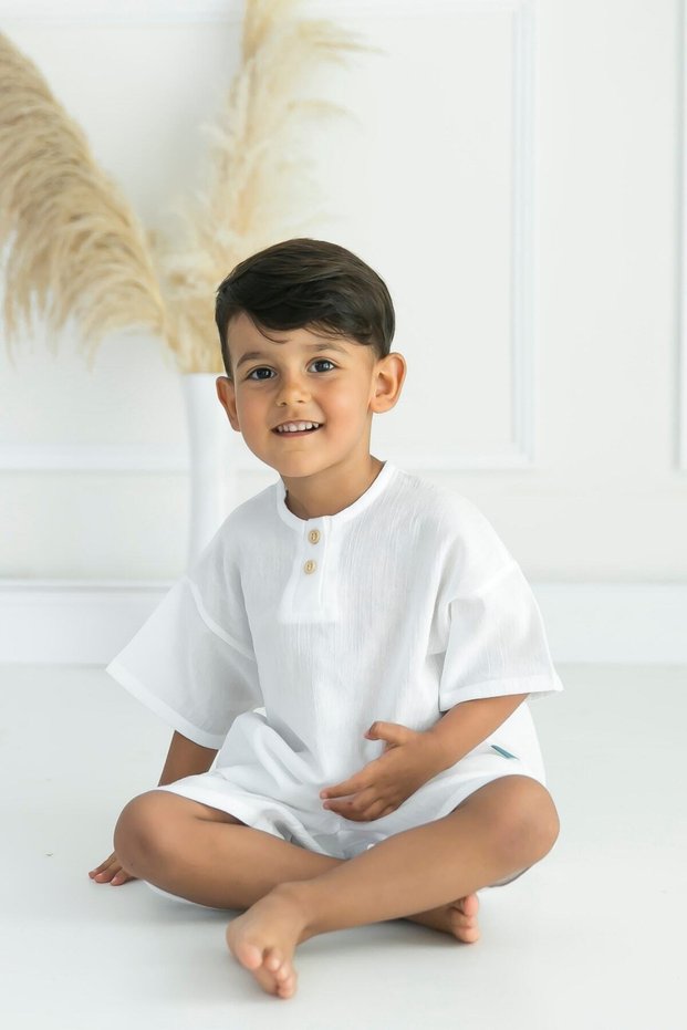 Şile Cloth Children's White Muslin Shirt