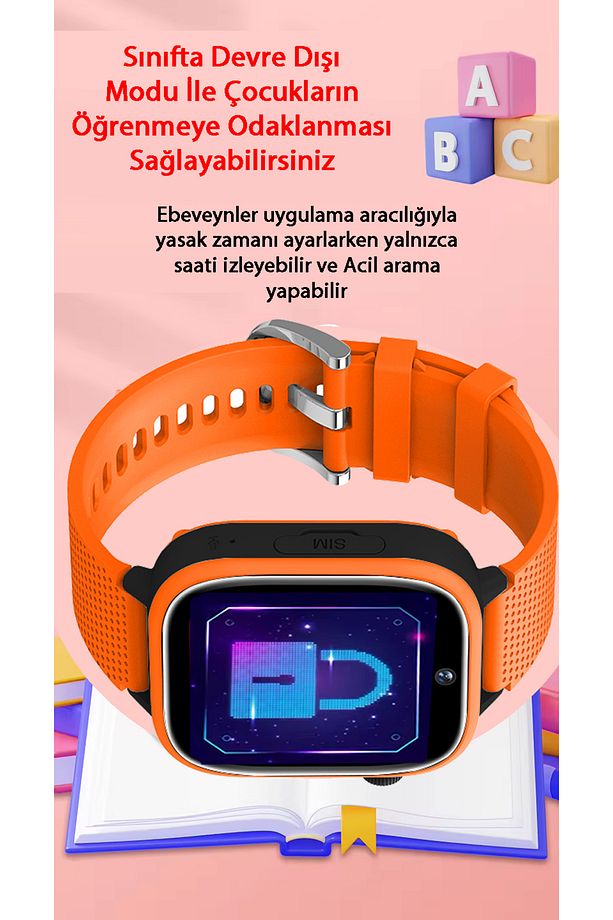 Z51 Görüntülü Görüşme Gps Wıfı Net Konum Gizli Dinleme Akıllı Çocuk Takip Saati Sim Kartlı - Siyah - 3