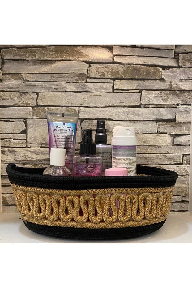 Natural, Jute, Wicker, Patterned, Basket, In-Cabinet, Children's Room, Organizer, Bread Basket