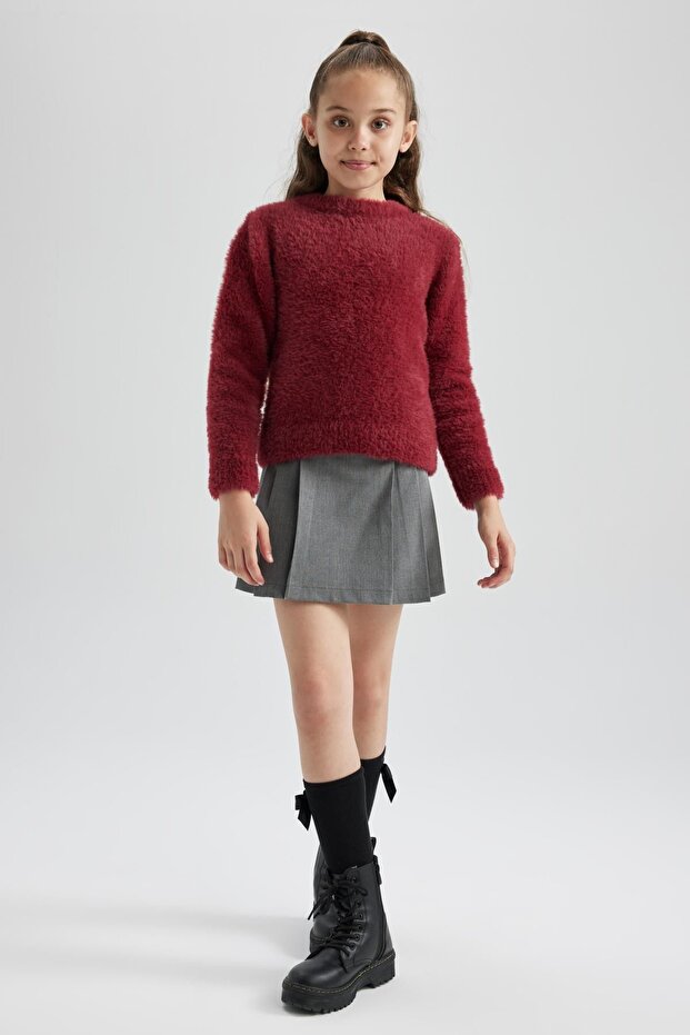 Kız Çocuk Bisiklet Yaka Triko Kazak Y2640a623wn - 2