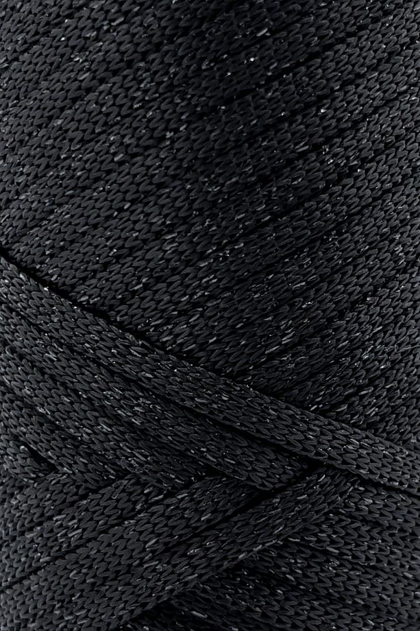 Premium Simli Ribbon Polyester İpi 200 gr Siyah Simli İp - 2