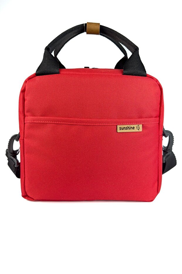 Red Waterproof Thermal Hot Cold Picnic Camping Lunch Bag Nutrition Shoulder Bag