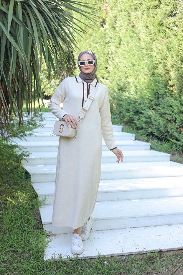 TRİKO YAKALI ELBİSE - 4