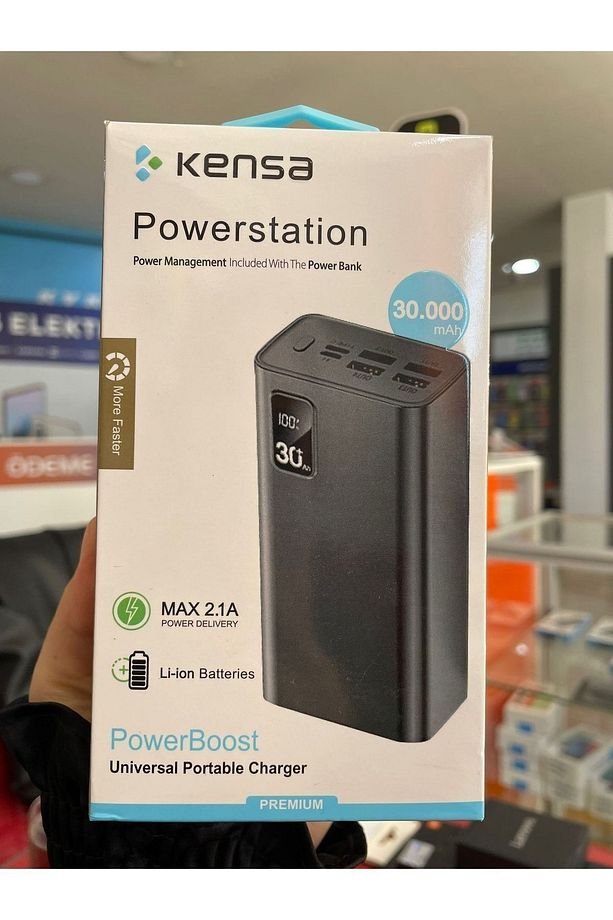30000 Mah Kablolu Dijital Şarj Göstergeli Powerbank Hızlı Micro Type-c Usb1 Usb2) - 1