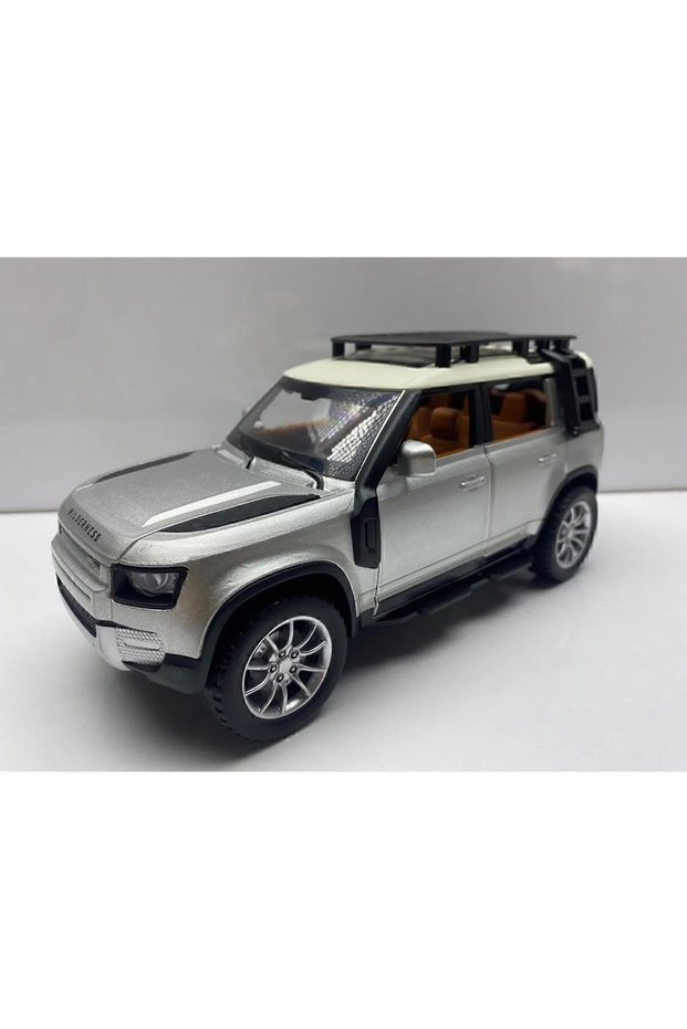 Land Rover Defender Metal Car 23 cm Doors with Sound and Light Trunk Hood Opens Toy Iron Vehicle