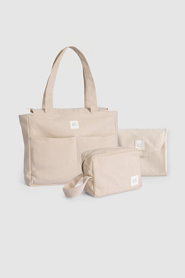 3-Piece Mother Baby Care Bag Set Beige