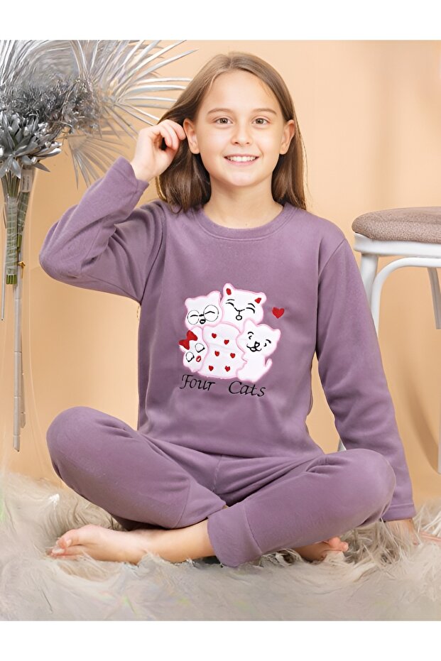 Girl's Figured Polar Pajama Set
