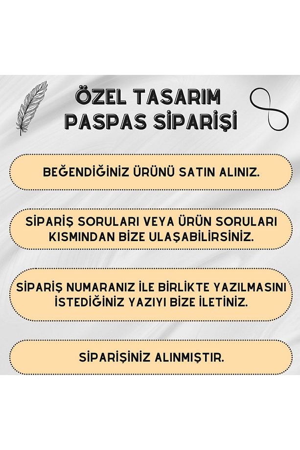 Modern Dijital Baskı Paspas - Welcome Baş Harfli Tasarım - Kişisel Tasarım Kapı Önü Paspas - 3