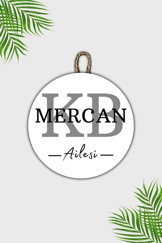 Modern Ahşap Kapı Süsü - Gri Baş Harfler Kişiye Özel Soyisim Duvar Süsü - Dış Mekan Kapi Susu - 2