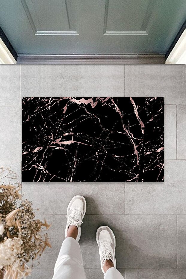 Multi-Purpose Digital Printing Black Marble Indoor And Outdoor Door Mat