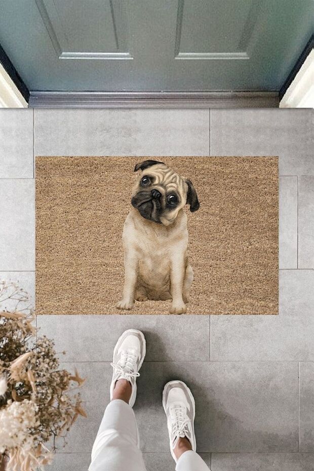 Modern Print - Pug Dog - Welcome Doormat
