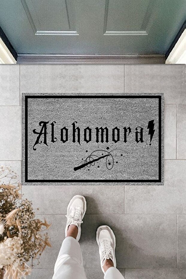 Modern Digital Gray Print Harry Potter Alohomora 70x45cm Decorative Doormat
