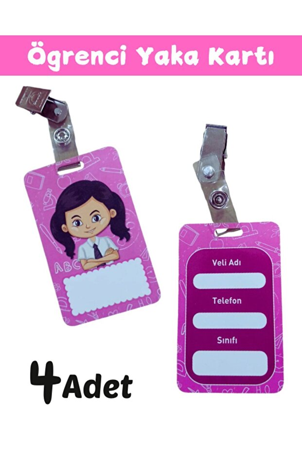 Female Student Identification Badge 4 Pieces