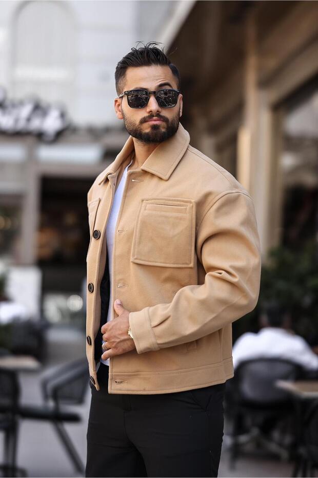 oversize kaşe ceket - 4