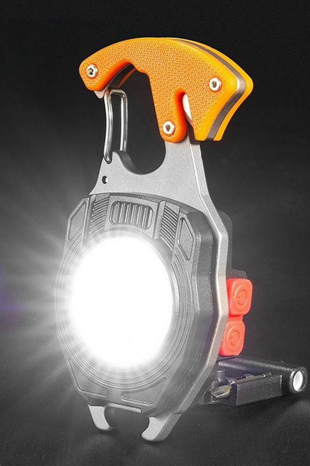 Çok Fonksiyonlu Mini Led ÇAKMAK Lamba Anahtarlık ve USB Şarjlı Kamp İçin Taşınabilir 7 Modlu - 4