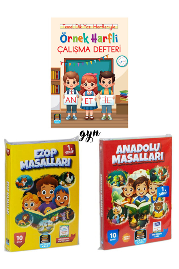 Örnek Harfli Çalışma Defteri-Ezop Masalları-Anadolu Masalları 3'lü SET