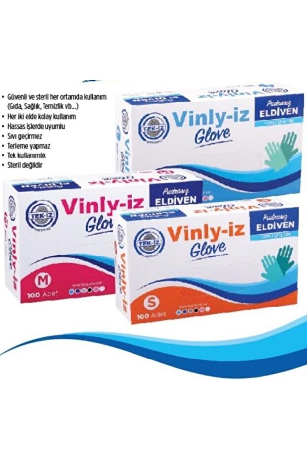 Vinly-iz Tek Kullanmlık Pudrasız Tpe Eldiven S-M-L - 1