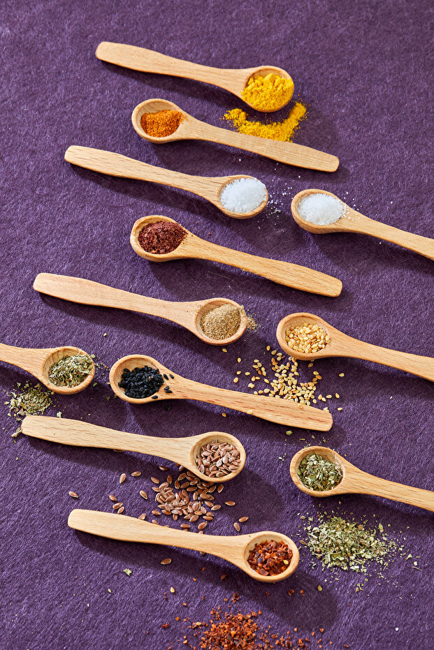 6 Adet Ahşap Baharat Kaşığı (11 CM) Tahta Kaşık Bal Reçel Ölçü Mama Kaşığı - 3