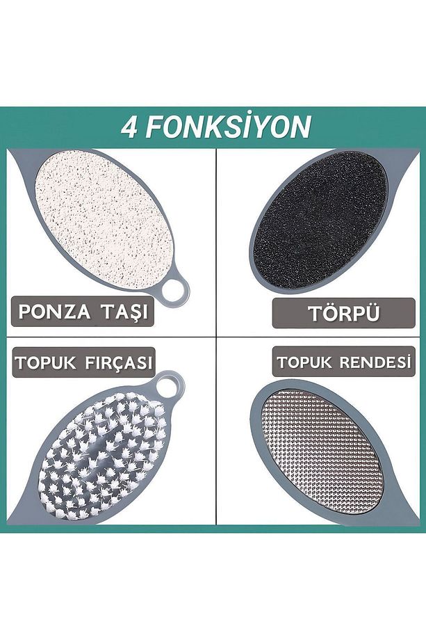 4 Fonksiyonlu Topuk Törpüsü Ayak Bakım Seti | 4 in 1 Set - 2