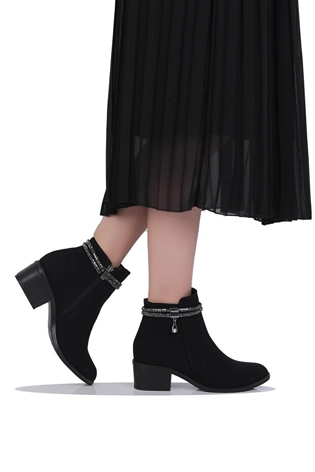 Mp 242-2226Zn Siyah Kadın 6Cm Topuklu Bot - 1