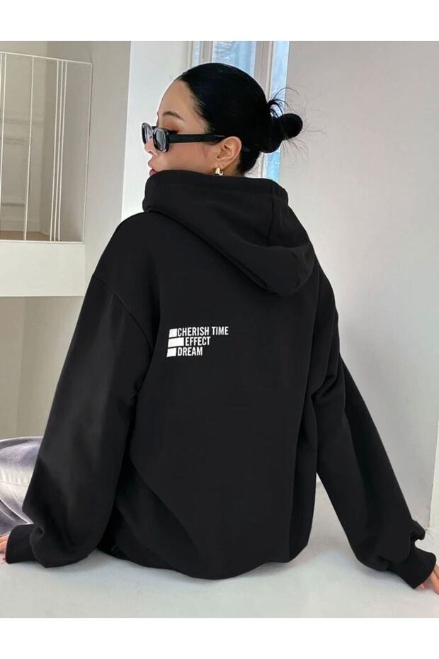 Women's Cheris Time Printed Hooded Oversize Sweatshirt