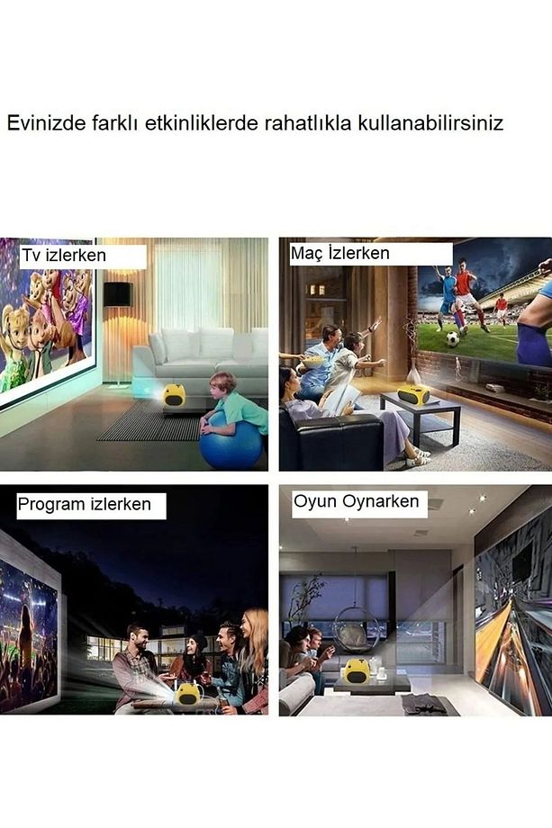 Taşınabilir Mini Projektör 480p Anycast Destek Wifi Android Ios Tv Ev Sineması xıdu1 - 5