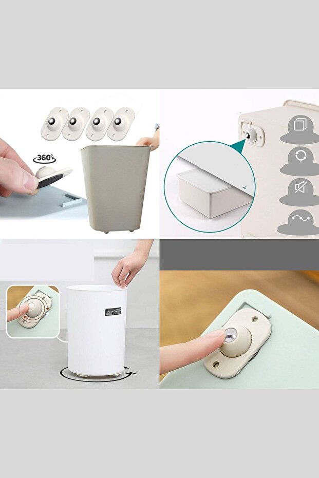 مجموعة عجلات حمل صغيرة مع كرة لاصقة 360D -715744 - 3