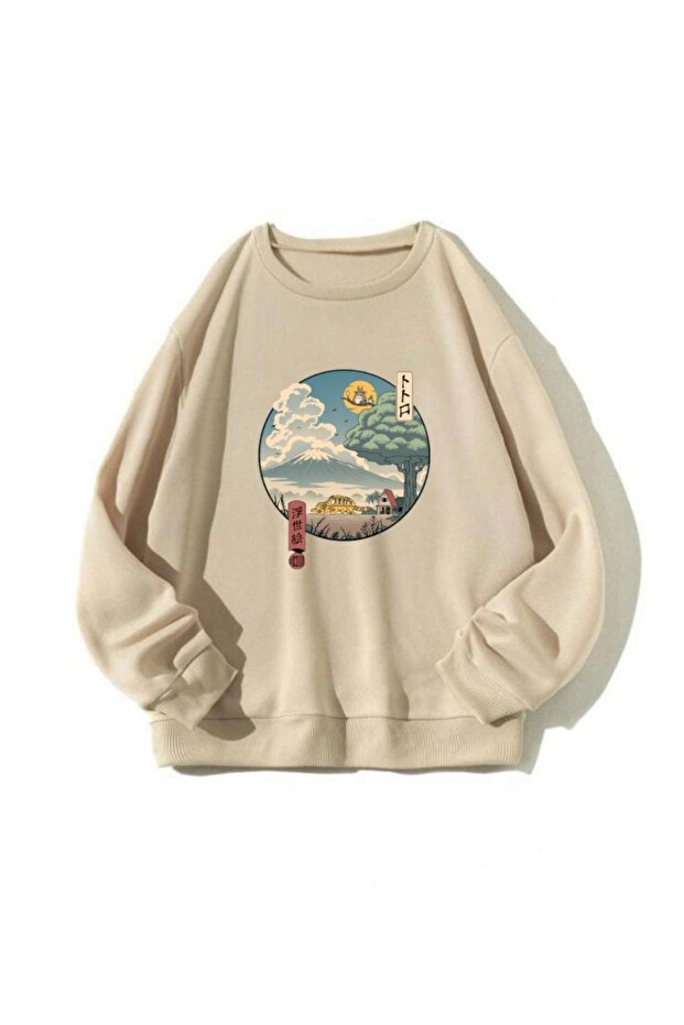 Unisex Totoro Anime Printed Oversize Sweatshirt
