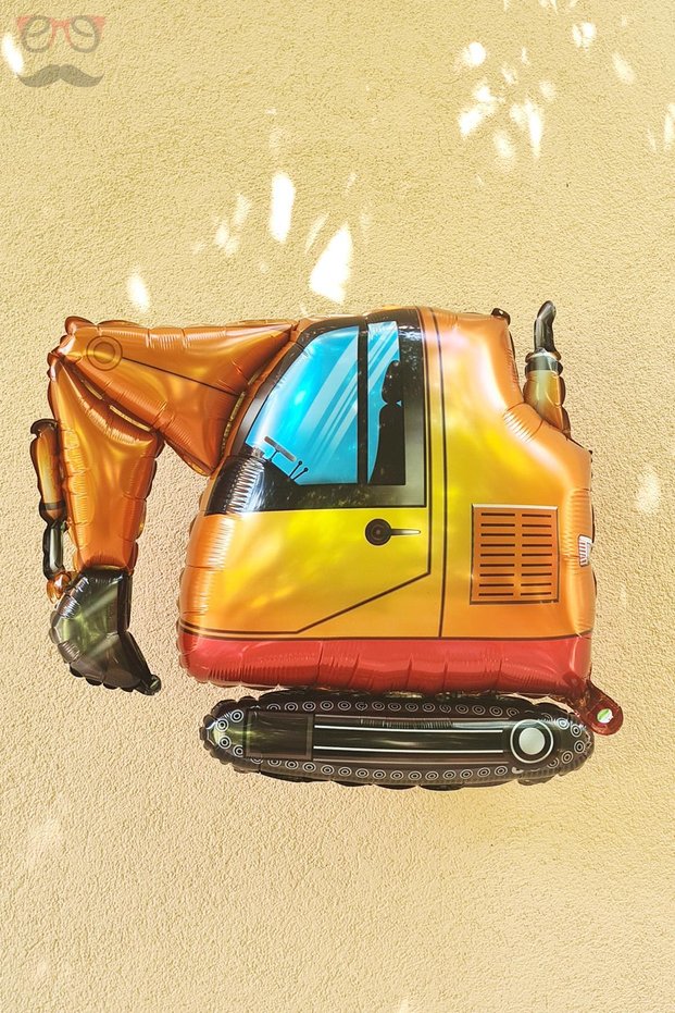 Excavator Bucket Foil Balloon Heavy Equipment Construction Concept Birthday Balloon