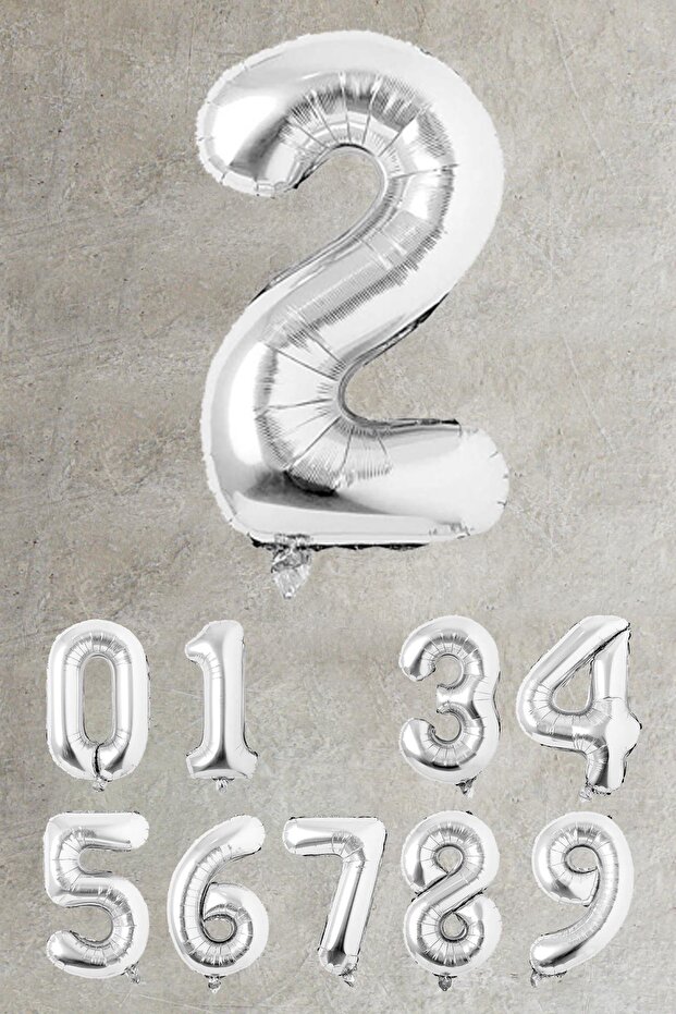 Silver Number Foil Balloon Large Size Silver Number Balloons 100cm 40inch
