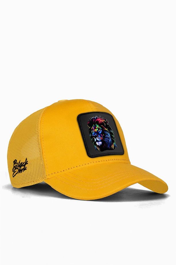 V1 Kids Aslan Logolu Sarı Çocuk Trucker Şapka - 1
