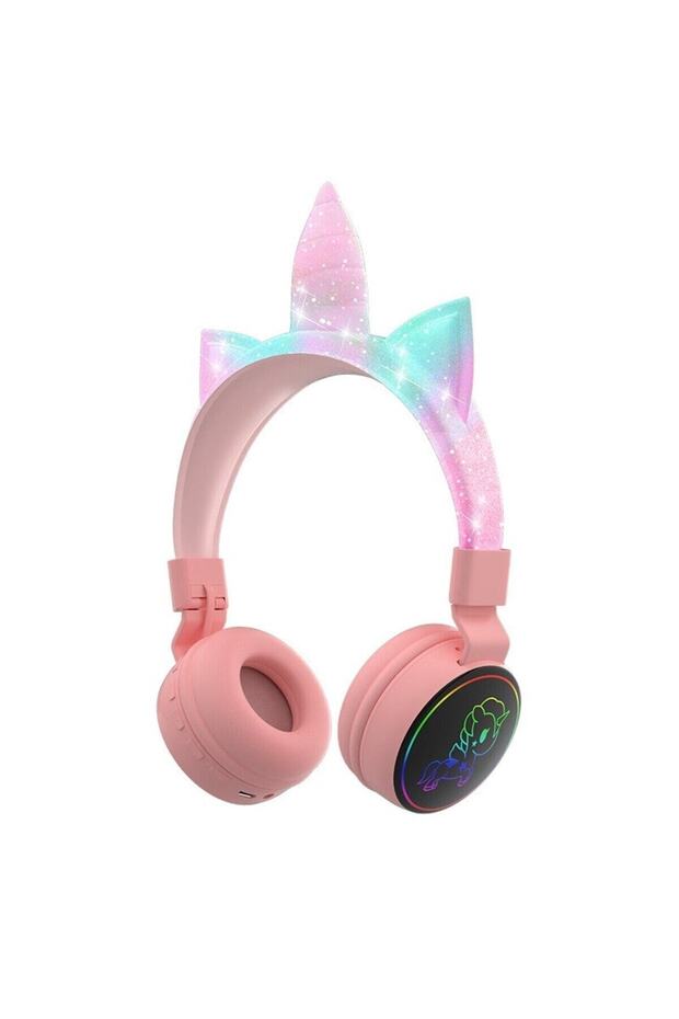 Yeni Nesil Kablosuz Sevimli Unicorn Kız Çocuk Kulaklığı Wirelles Bluetooth Headphone - 1