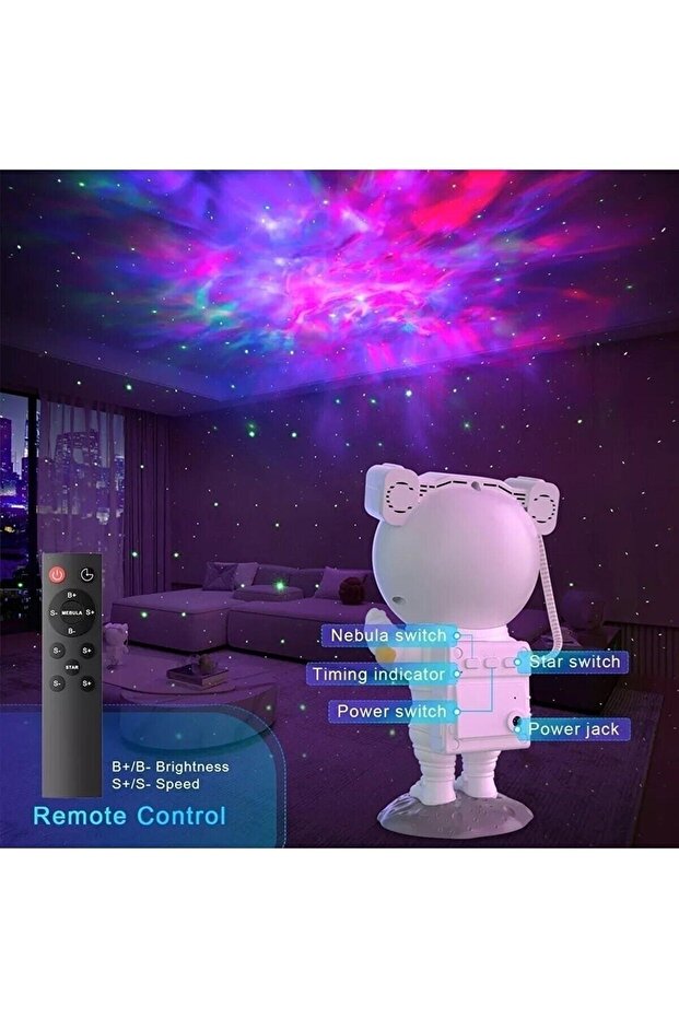 Astronot Projector Gece Lambası Nebula Ve Samanyolu Projeksiyon Gece Lambası - 3