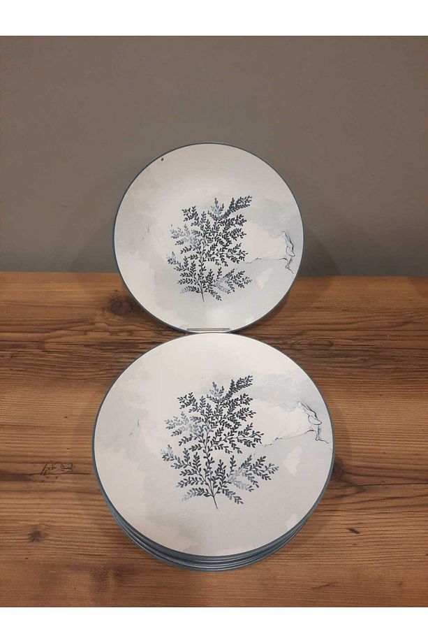 KERAMİKA SERVİS TABAĞI 26 CM 6 ADET MAT DESENLİ - 4