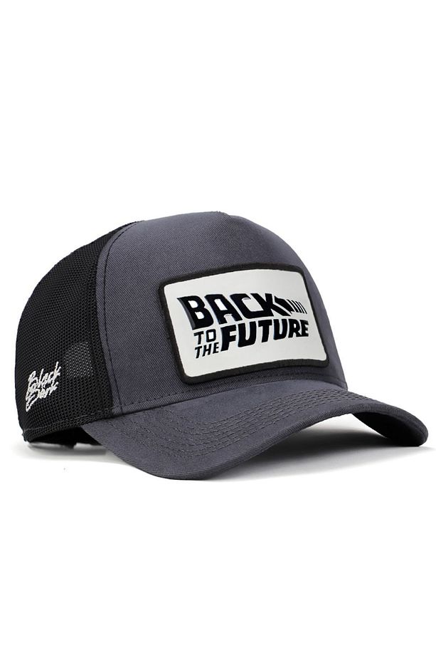 V2 Back To The Future Logolu Antrasit-siyah Trucker Şapka - 1