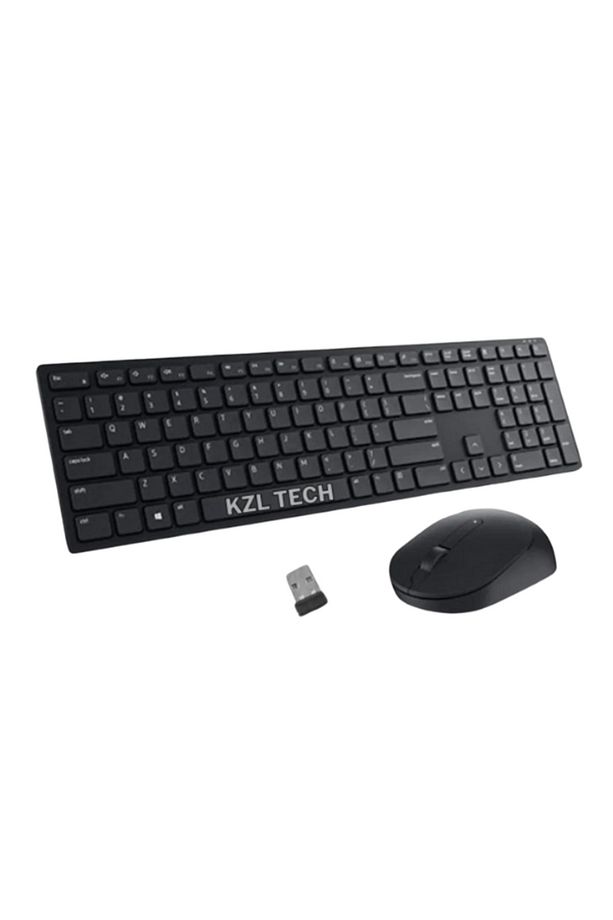 Ultra Slim Tv Pc Mobile Tablet Uyumlu Kablosuz Q Klavye Mouse Set Siyah 2.4 Ghz Wireless Set Numlock - 2