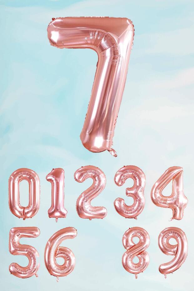 Rose Gold Number Foil Balloon Large Size Rose Gold Number Balloons 100cm 40inch