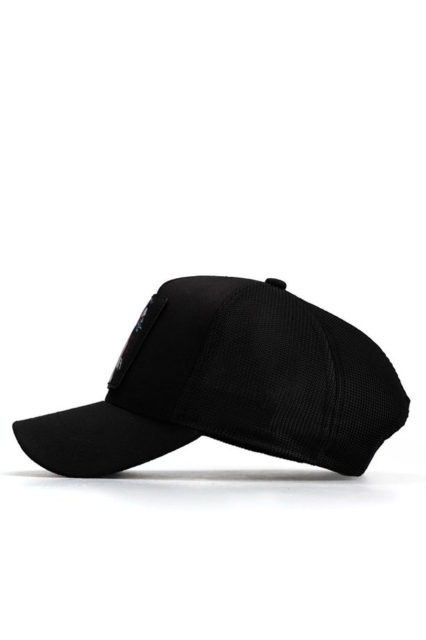 V1 Aslan Logolu Siyah Trucker Şapka - 6