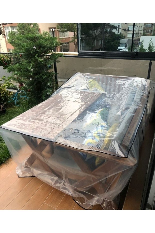 220X180 Transparent Garden Outdoor Set Furniture Sofa Protection Cover, Waterproof Rain and Dust Protective Cover