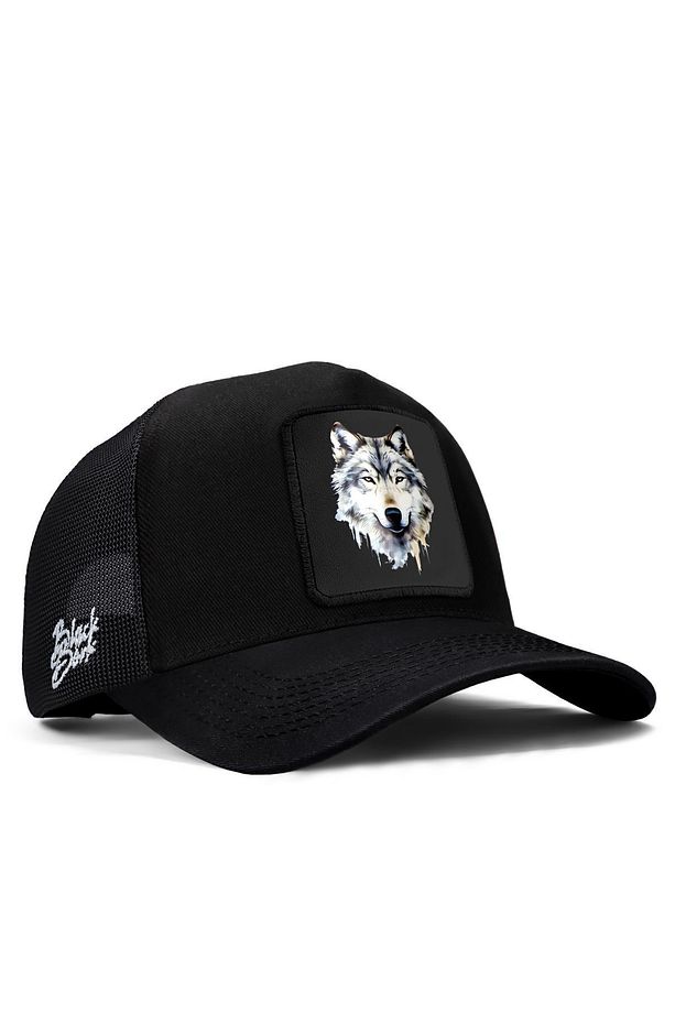 V1 Kurt Logolu Siyah Trucker Şapka - 1