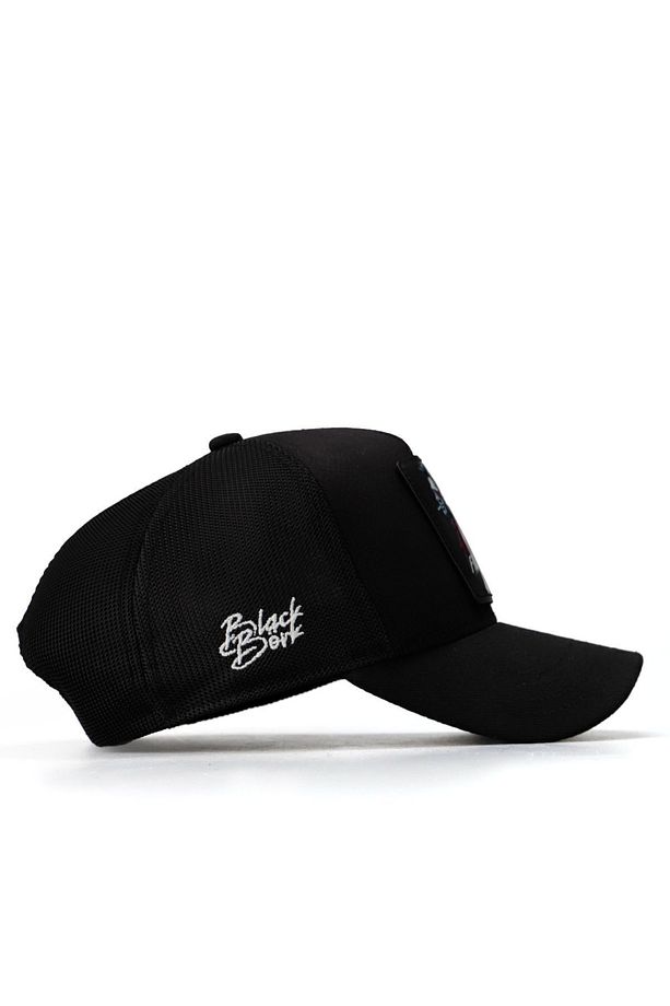 V1 Kartal Logolu Siyah Trucker Şapka - 2