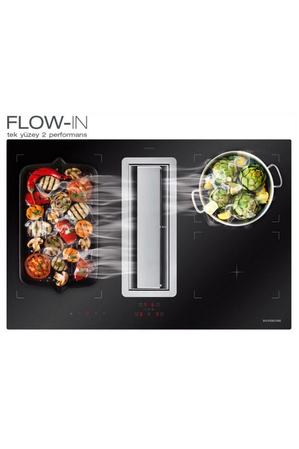 Flow-ın Davlumbazlı Indüksiyonlu Ankastre Cam Ocak - 2